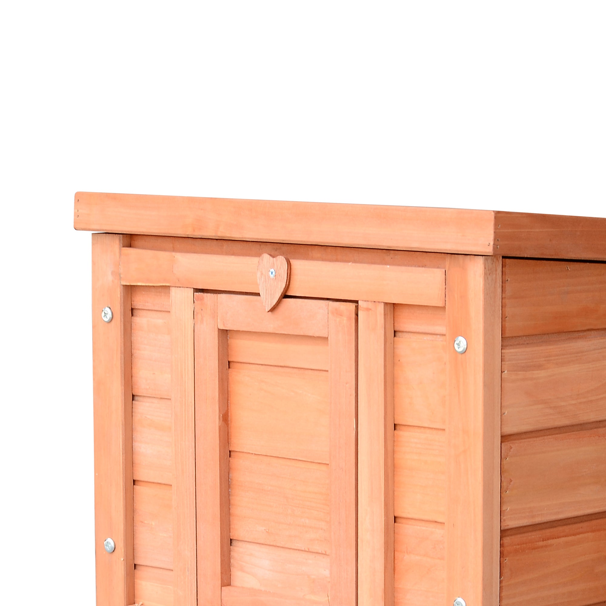 PawHut 20"x16.5"x17" Wooden Rabbit Hutch Small Animal House Bunny Guinea Pig Pet Cage Coop Cat Shelter Orange