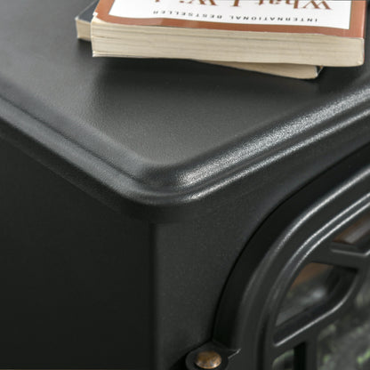 HOMCOM Freestanding Electric Fireplace Stove Heater with Realistic Flame Effect, Overheat Protection, 750W/1500W, Black