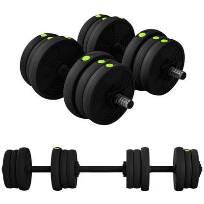 Soozier 44LBS 2-in-1 Adjustable Barbell & Dumbbells Set, Weights Set with Non-slip Handles for Men and Women Home Gym Training