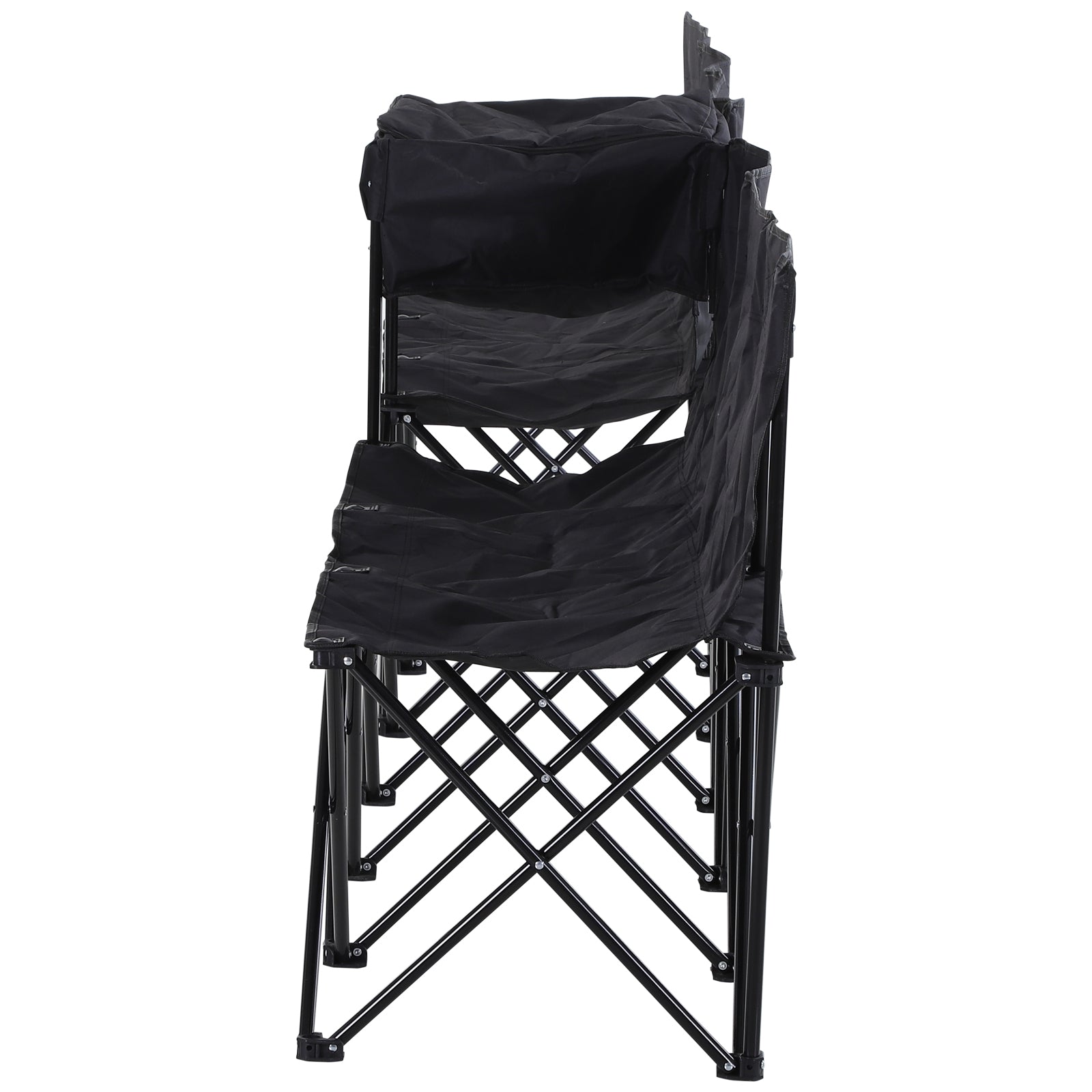 Outsunny 6-Person Folding Camping Bench Chair Sport Seat Folding Cooler Bag w/ Carrying Case