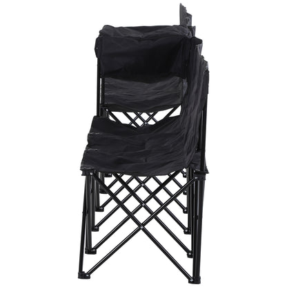Outsunny 6-Person Folding Camping Bench Chair Sport Seat Folding Cooler Bag w/ Carrying Case