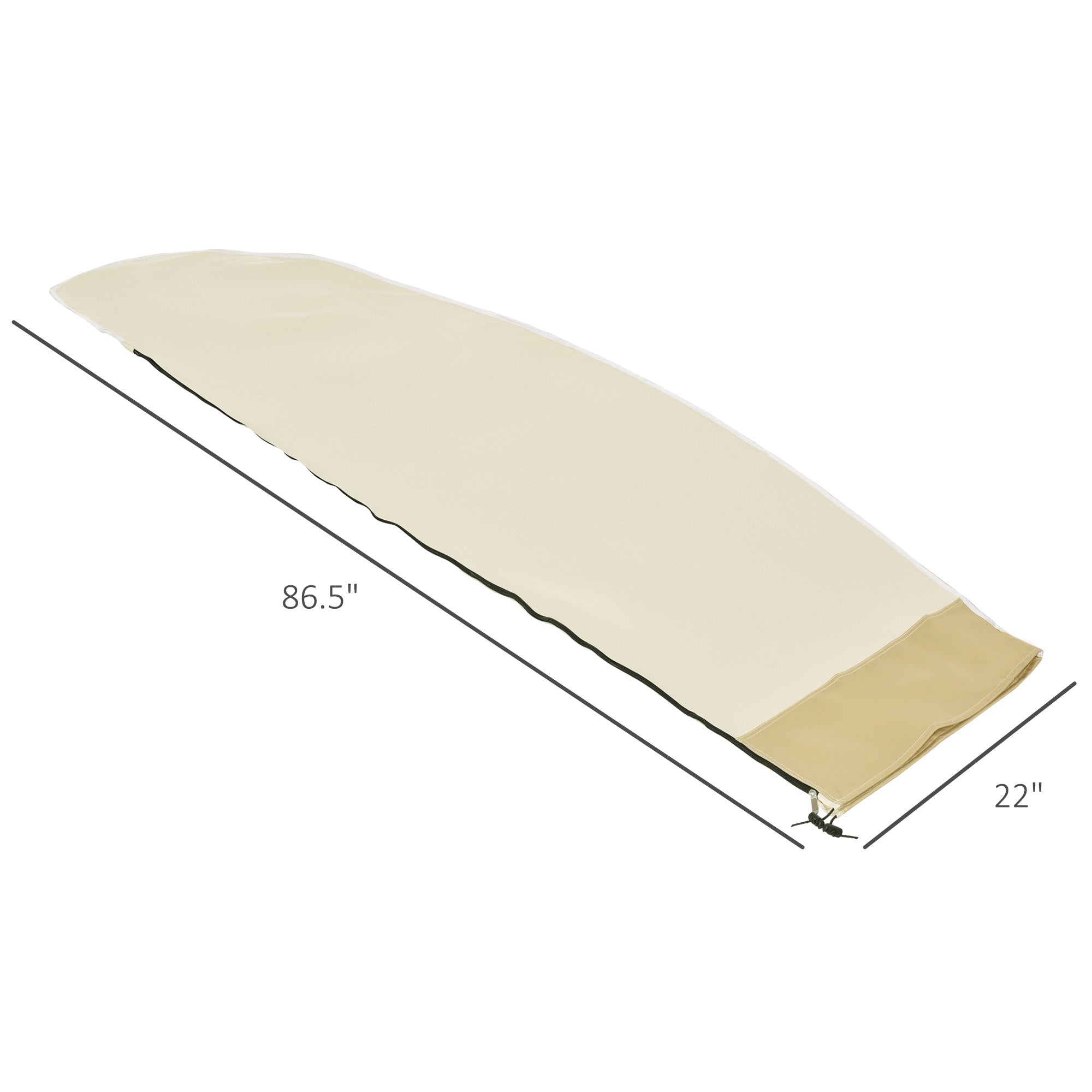 Outsunny 87-Inch Patio Umbrella Cover for for 10ft to 13ft Outdoor Offset Umbrella, Beige and Coffee