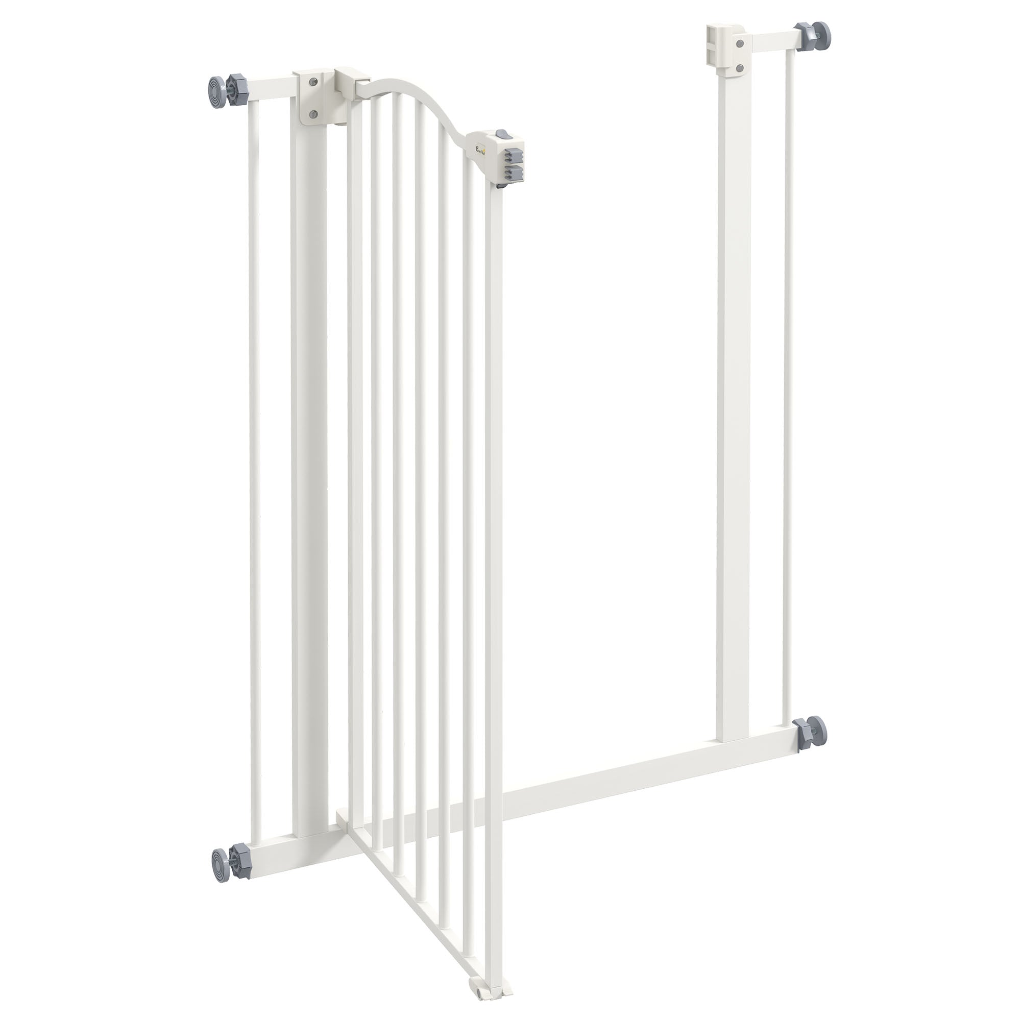 PawHut Extra Tall Dog Gate with Door, Pressure Fit, Auto Close, Double Locking for Doorways Hallways Stairs, White