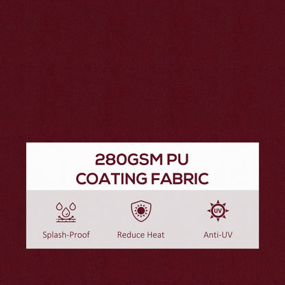 Outsunny 13' x 10' Retractable Awning, 280gsm UV Resistant Sunshade Shelter, for Deck, Balcony, Yard, Wine Red