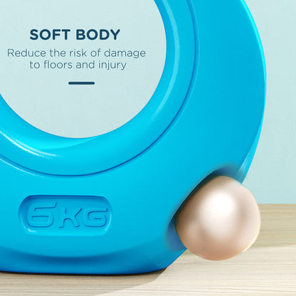 Soozier 13lbs Kettlebell, Soft Kettle Bell with Wide Handle for Home Gym Weight Lifting and Strength Training, Light Blue