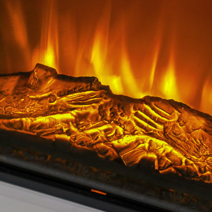 HOMCOM 27" Freestanding Electric Fireplace with Mantel, 1400W Replaceable Fireplace Insert Heater with Timer, White