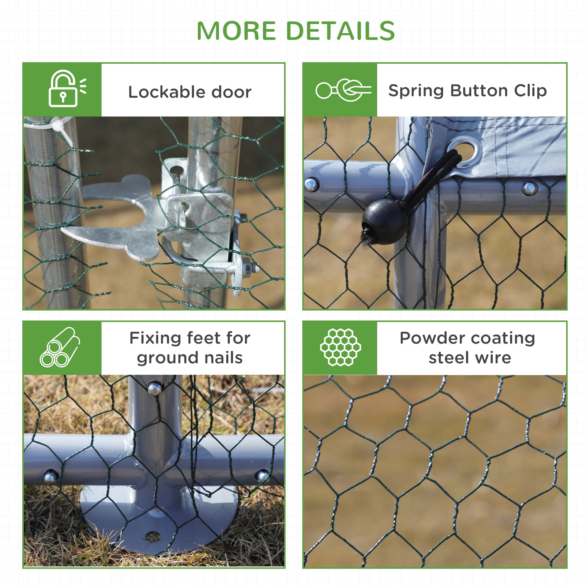 PawHut 9.8' x 26.2' Metal Chicken Coop, Galvanized Walk-in Hen House, Poultry Cage with 1.25" Tube, Waterproof UV-Protection Cover for Rabbits, Ducks