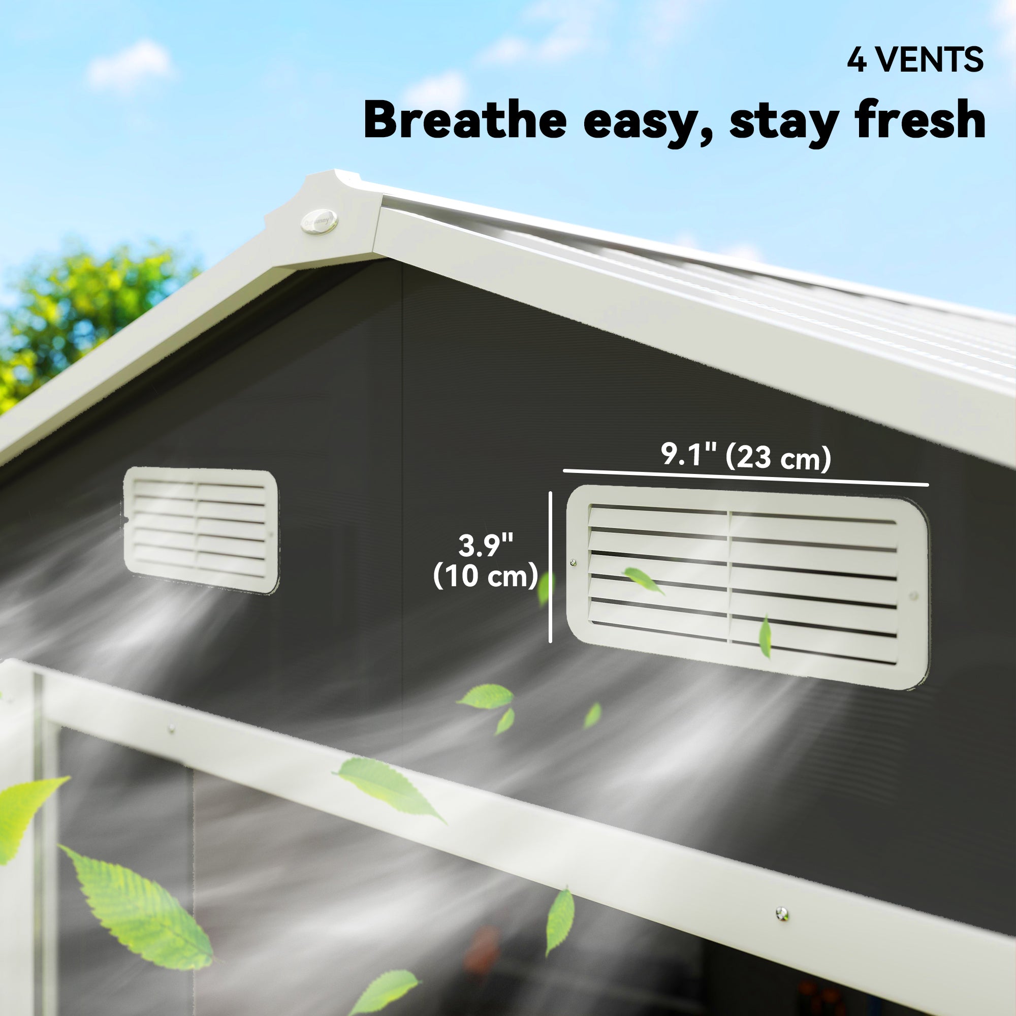 Outsunny 7.7' x 6.5' Outdoor Metal Garden Shed House Hut Gardening Tool Storage with Ventilation, Dark Grey