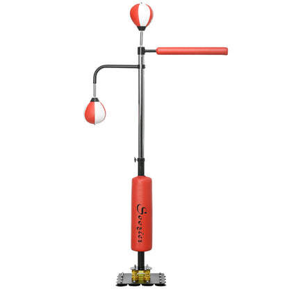 Soozier Freestanding Boxing Punching Bag, Height Adjustable, with Reflex Bar, Speed Balls and Suction Cup Base, Multi