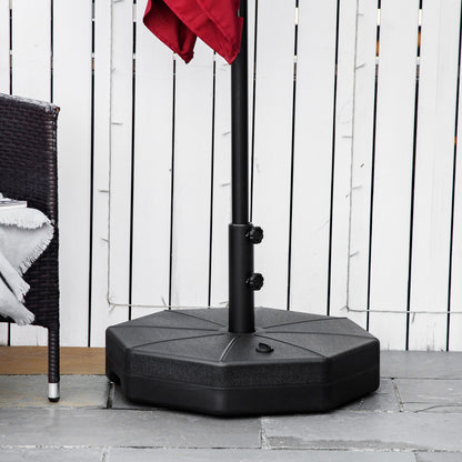 Outsunny Patio Umbrella Base Parasol Holder Outdoor Market Umbrella Stand Weights, Water/Sand Filled for Garden, Poolside, Black