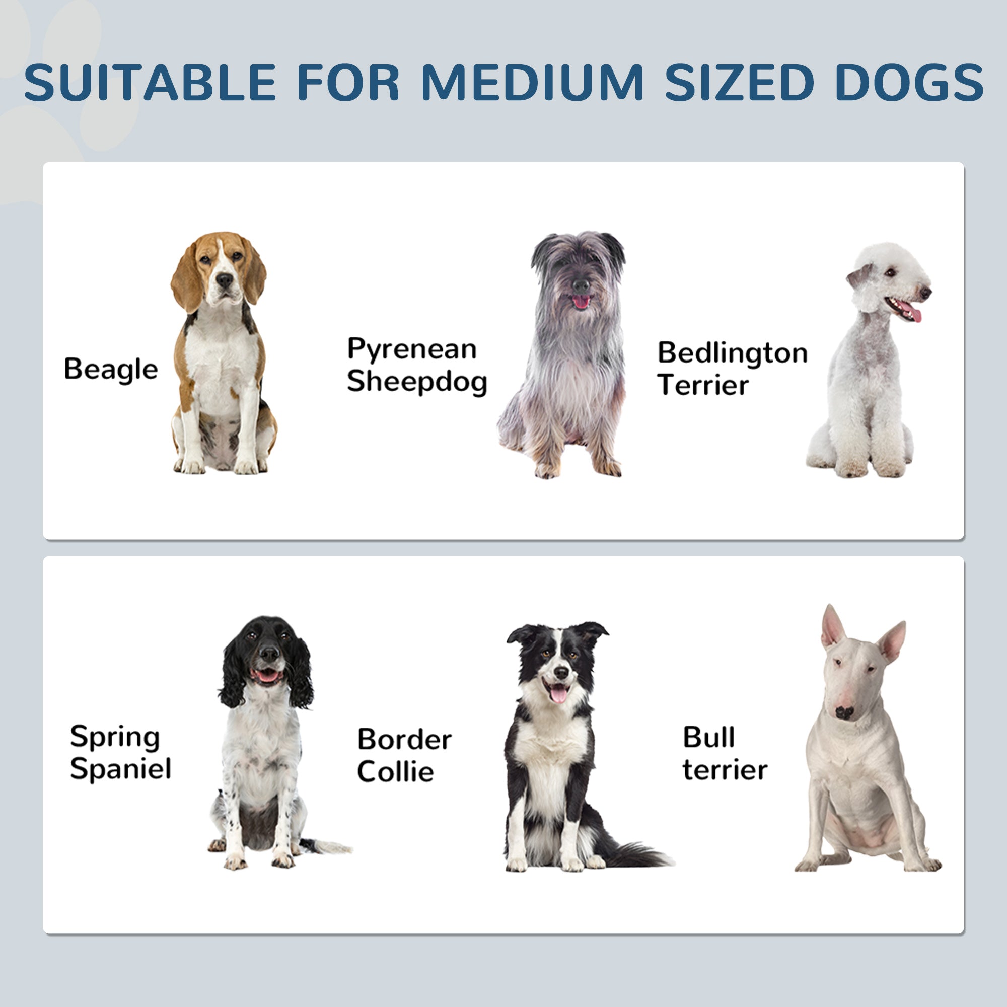 PawHut Pet Food Storage Container Dog Feeding Station w/ Adjustable Panel, Hooks, for Medium Sized Dogs, White