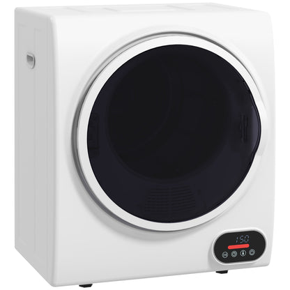 HOMCOM 1.5 cu.ft Portable Compact Clothes Laundry Dryer with Intelligent Drying for Apartments Dorms RVs, 850W, White