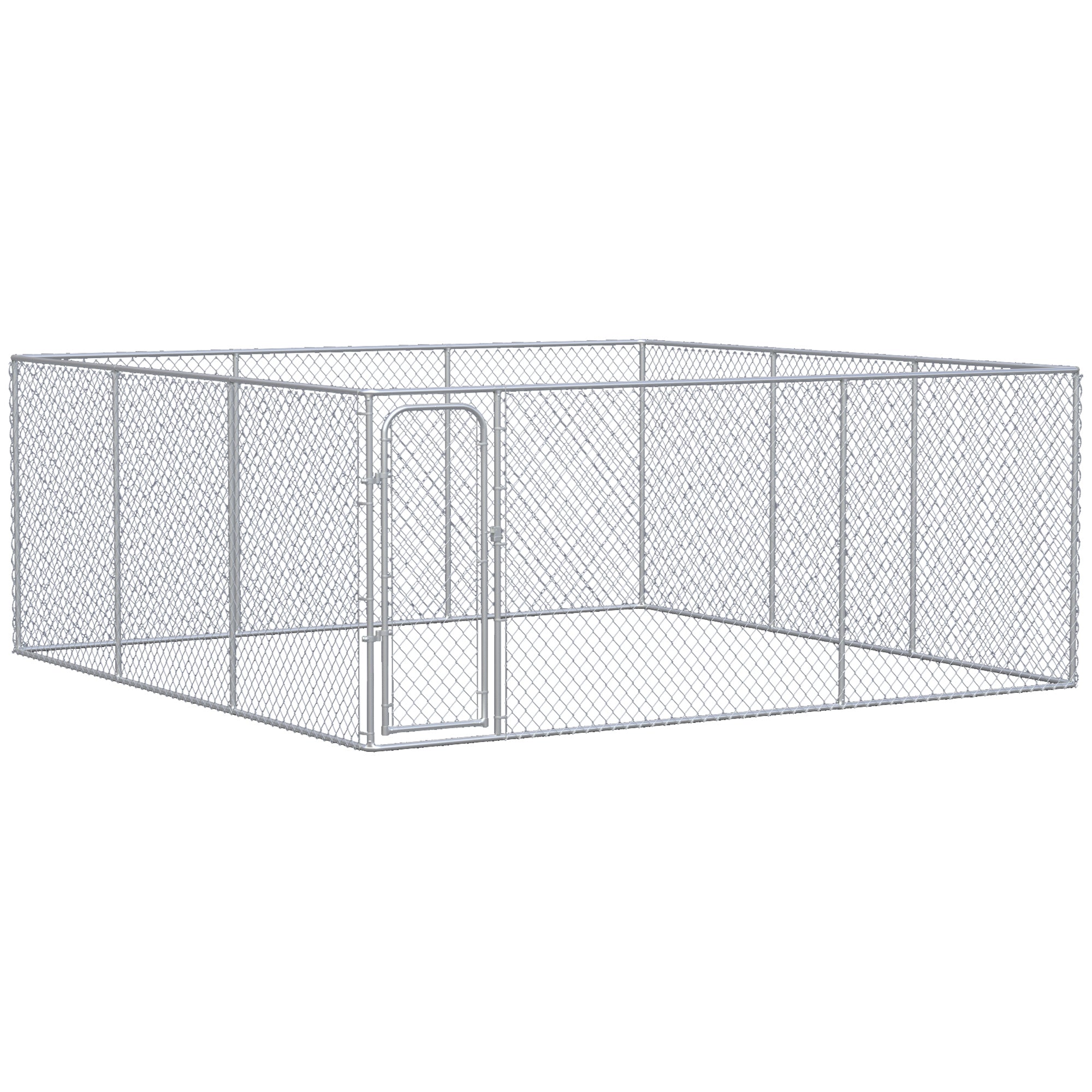 PawHut 227.7 Sq. Ft. Dog Playpen Outdoor with Galvanized Steel Frame, for Small and Medium Dogs, 15.1' x 15.1' x 6'