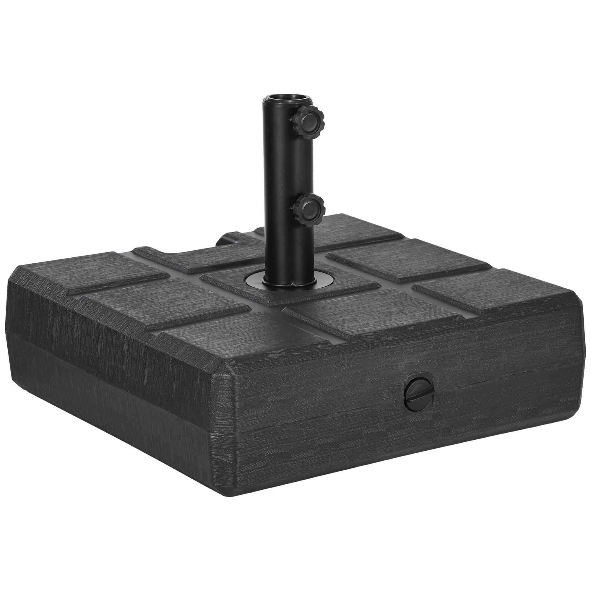 Outsunny Umbrella Stand for 1.2", 1.5" or 1.9" Umbrella Poles, Fillable Umbrella Base, Black