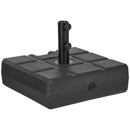 Outsunny Umbrella Stand for 1.2", 1.5" or 1.9" Umbrella Poles, Fillable Umbrella Base, Black