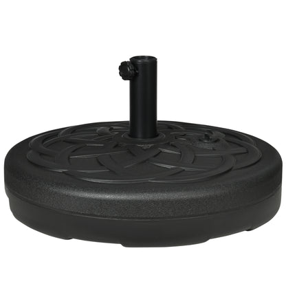 Outsunny 77 lb Heavy Duty Patio Umbrella Base, 22" Round Market Umbrella Stand for Deck, Outdoor, Backyard, Black