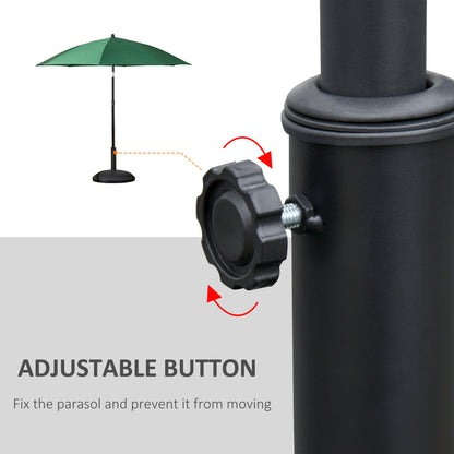 Outsunny 55 lbs Cement Umbrella Base Holder 20" Heavy Duty Round Parasol Stand for Patio, Outdoor, Backyard, Black