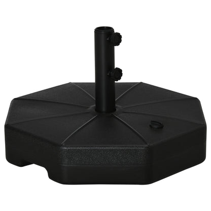 Outsunny Patio Umbrella Base Parasol Holder Outdoor Market Umbrella Stand Weights, Water/Sand Filled for Garden, Poolside, Black