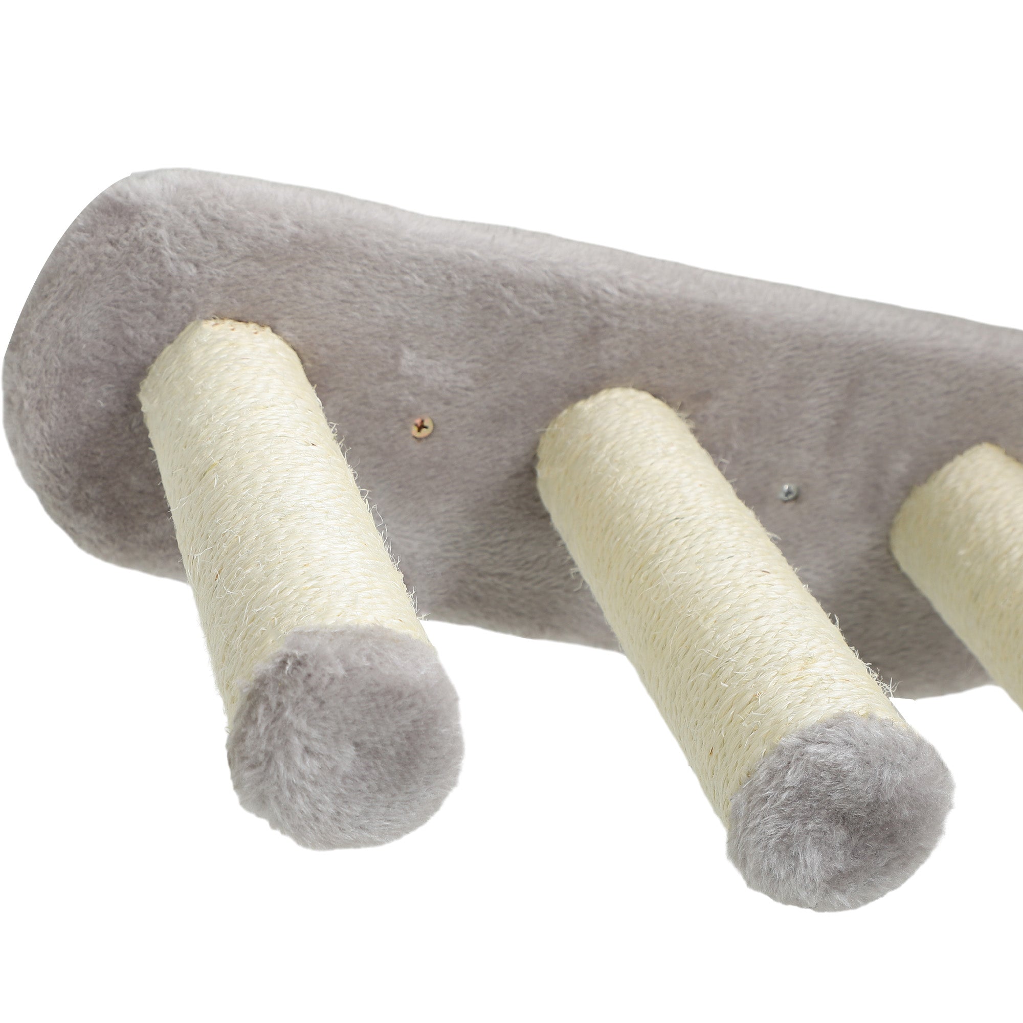 PawHut 3PCs Cat Wall Shelves w/ Scratching Post, Perches, Steps, Ladder, Light Grey