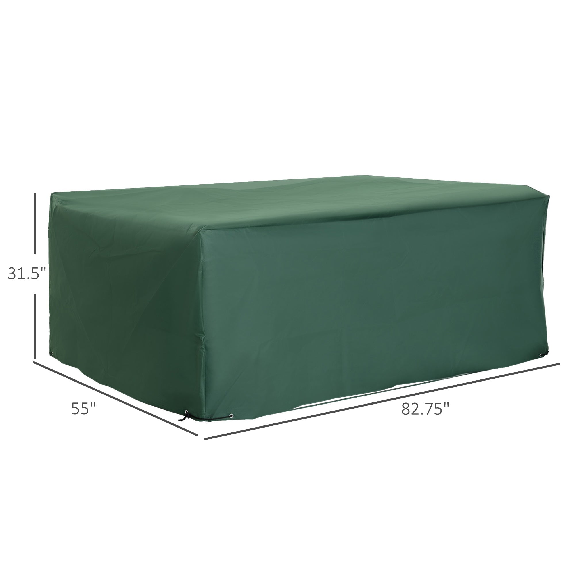 Outsunny Patio Furniture Set Cover Waterproof Garden Outdoor Rattan Wicker UV Rain Protector (Dark Green, 83”x55”)