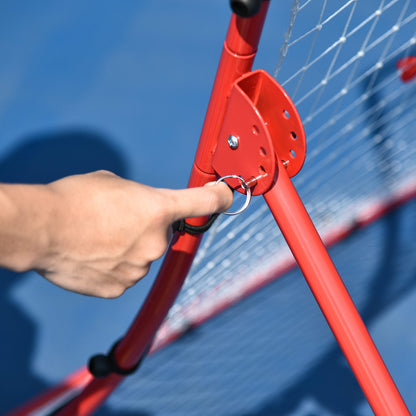 Soozier Pitch Back 5 Angles Adjustable Rebounder Net Goal Pitching and Throwing Practice Partner, Baseball/Soccer/Football/Basketball/Volleyball Daily Training (4 J-type Ground Nails included)