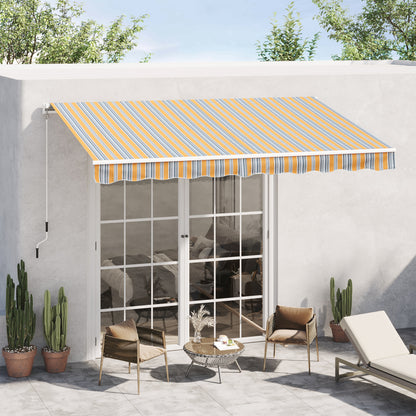 Outsunny 10' x 8' Manual Retractable Awning, Sun Shade Shelter Canopy, with Aluminum Frame and UV Protection for Patio Deck Yard Window Door, Mix Colour