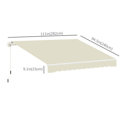Outsunny 10' x 8' Retractable Awning Fabric Replacement Outdoor Sunshade Canopy Awning Cover, UV Protection, Cream White