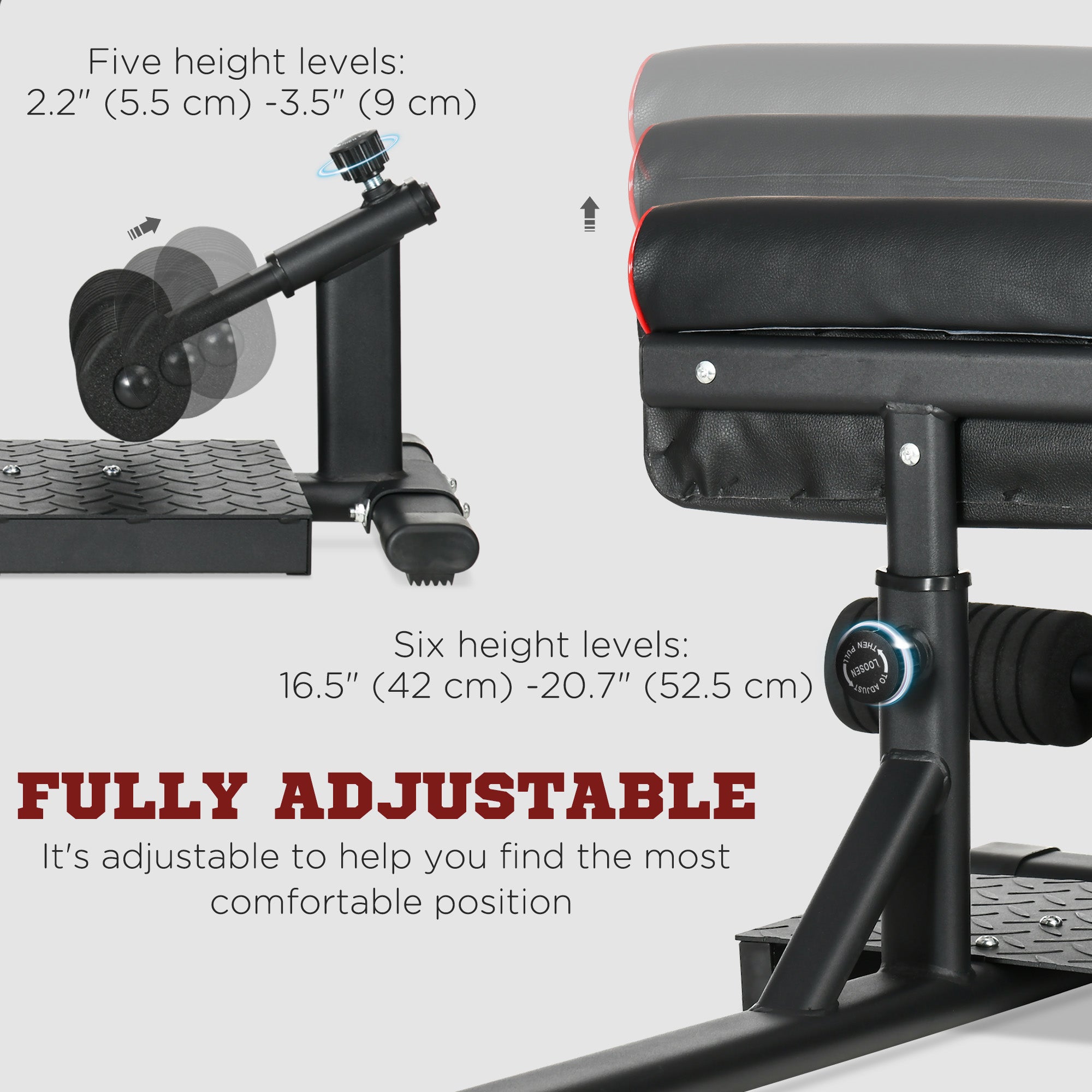 Soozier Sissy Squat Machine, Leg Workout Equipment with Adjustable Pad, Rollers and Non-slip Foot Plate for Home Gym Fitness