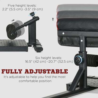 Soozier Sissy Squat Machine, Leg Workout Equipment with Adjustable Pad, Rollers and Non-slip Foot Plate for Home Gym Fitness