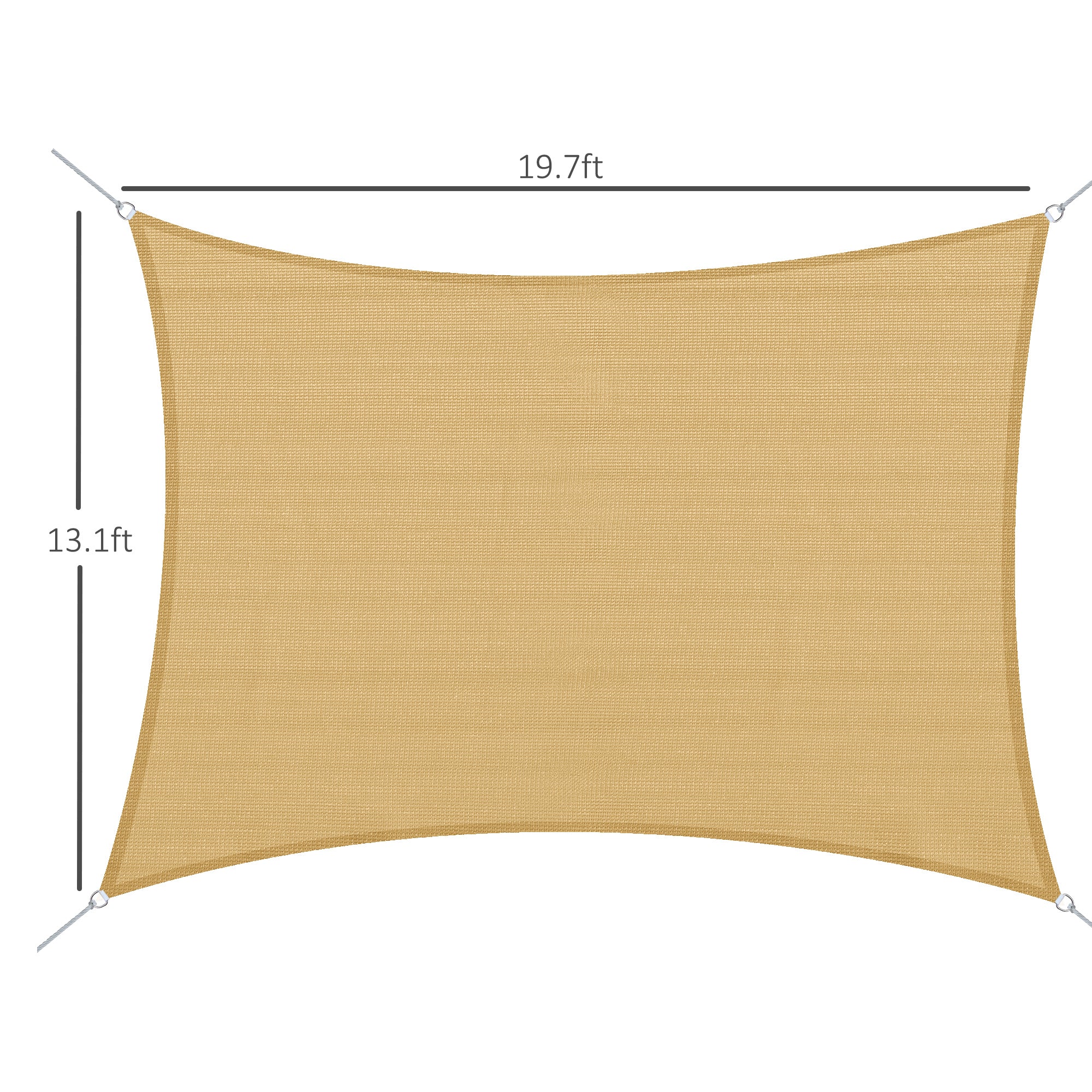 Outsunny Rectangle 13' x 20' Canopy Sun Sail Shade Garden Cover UV Protector Outdoor Patio Lawn Shelter with Carrying Bag (Sand)