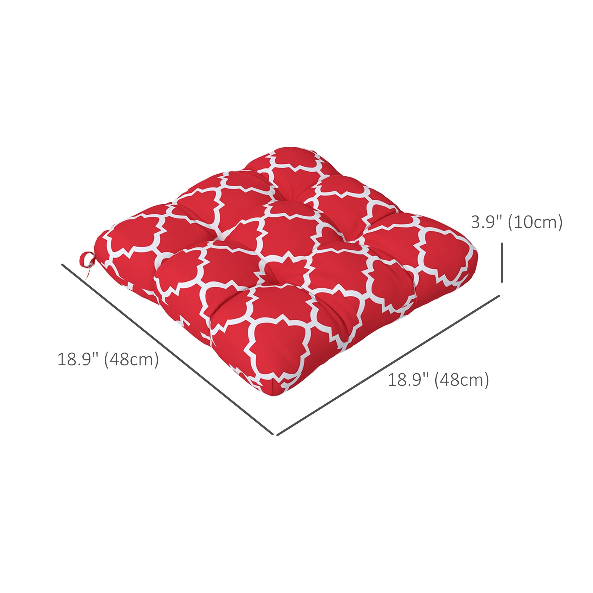 Outsunny 4-Piece Seat Cushion Pillows Replacement, Patio Chair Cushions Set with Ties for Indoor Outdoor