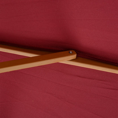 Outsunny 10' x 8' Bamboo Wooden Round Market Patio Sun Umbrella Garden Parasol Outdoor Sunshade Canopy, Wine Red