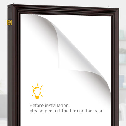 HOMCOM 24" x 32" Hockey Jersey Frame, Jersey Shadow Box for Basketball, Football, Baseball, Brown