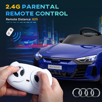 Aosom 12V Audi RS e-tron GT Licensed Kids Ride on Car, Battery Powered Electric Car with Remote Control, Navy Blue