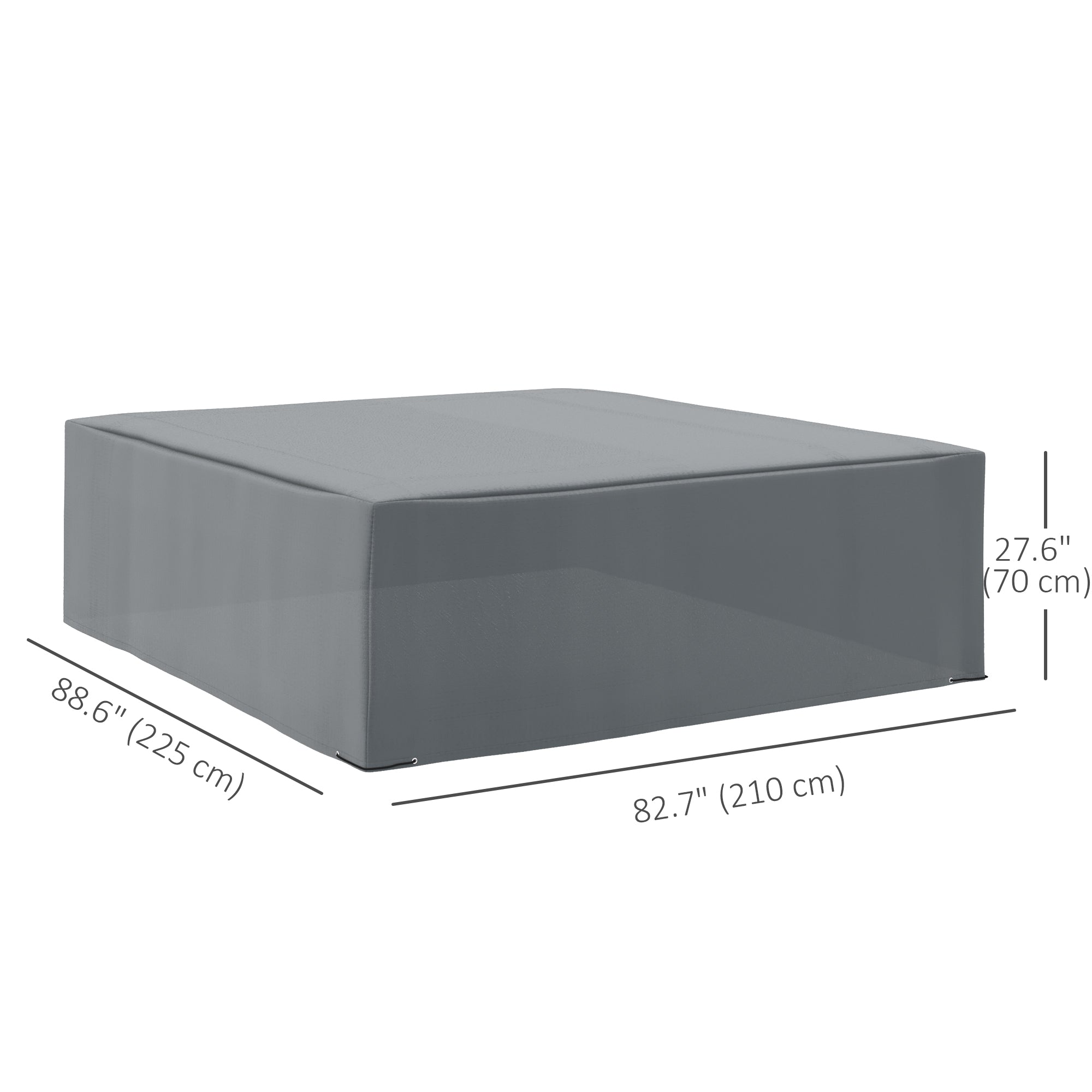 Outsunny Outdoor Furniture Cover Patio Set Protector, Water UV Resistant 600D Oxford Fabric, 88.6" x 82.7" x 27.6", Grey