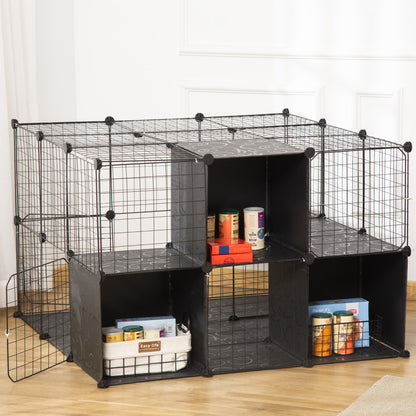 PawHut 56 Panels Pet Playpen Small Animal Cage for Rabbit