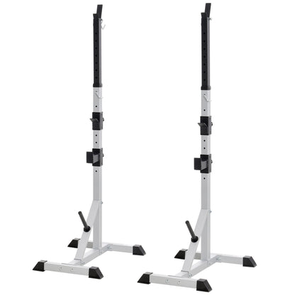 Soozier 2-Piece Barbell Rack, 53.5"-69.3" Height Adjustable Squat Rack Bench Press Rack, 440LBS Capacity