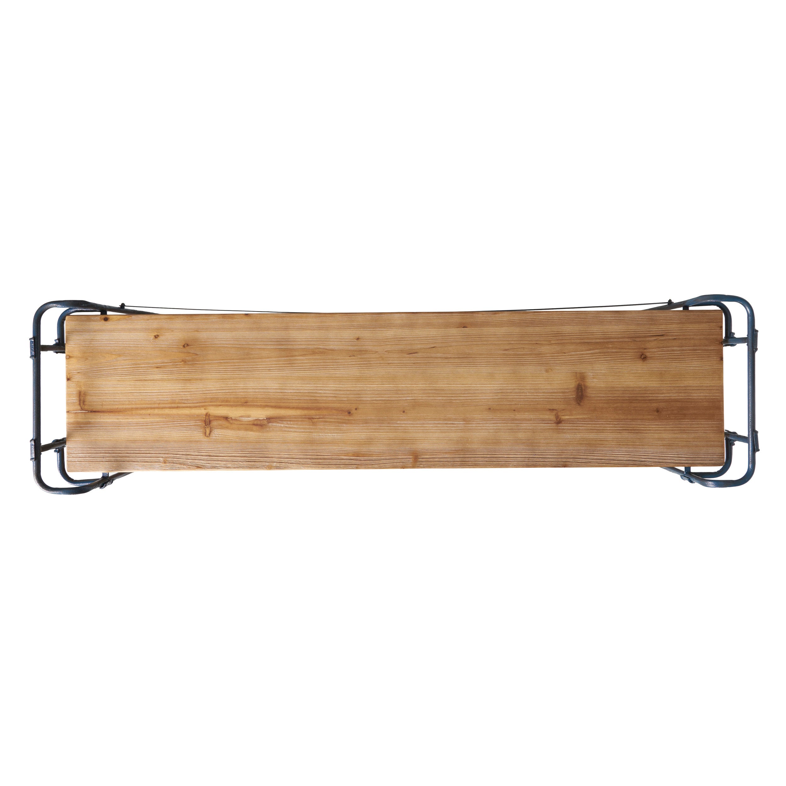 4-Shelf Minimalist Bookcase with Sleek Iron Frame, Industrial Design, Ideal for Patios, Backyard, 64" L x 17.5" W x 66.5" H, Natural
