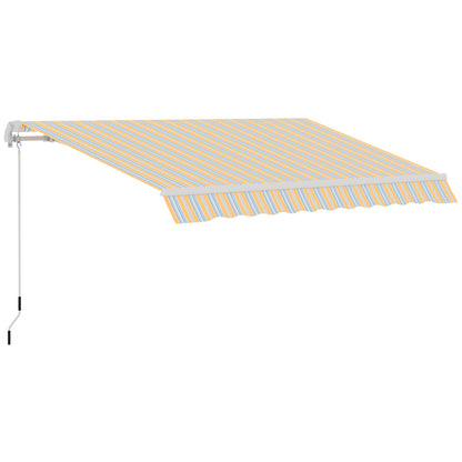 Outsunny 10' x 8' Manual Retractable Awning, Sun Shade Shelter Canopy, with Aluminum Frame and UV Protection for Patio Deck Yard Window Door, Mix Colour