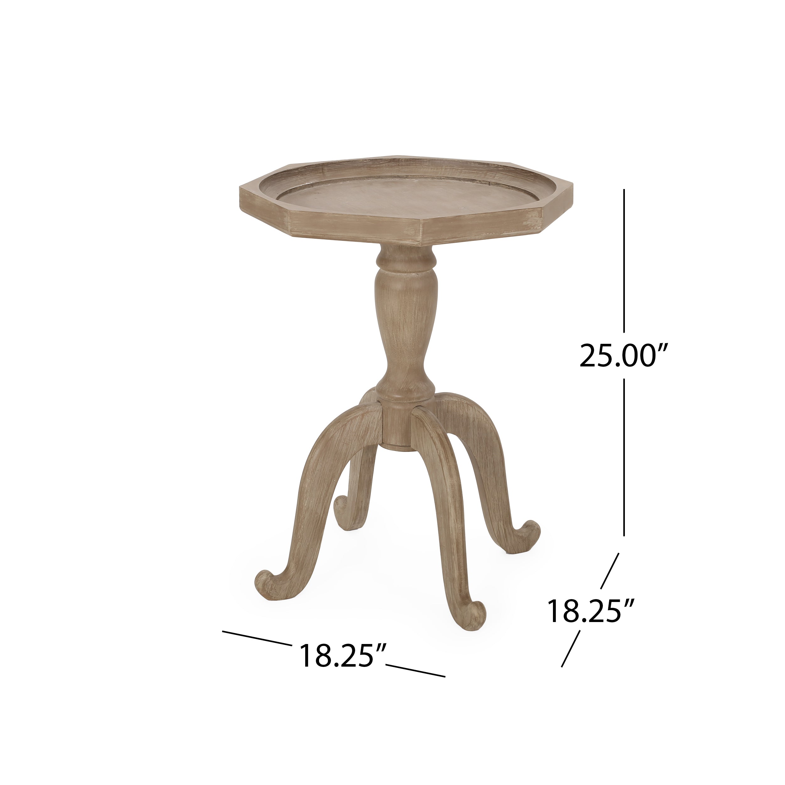 Accent Table with Smooth Walnut Finish, Durable Acacia Wood Construction, No Assembly Required, 18.5" L x 18.5" W x 25" H, Natural