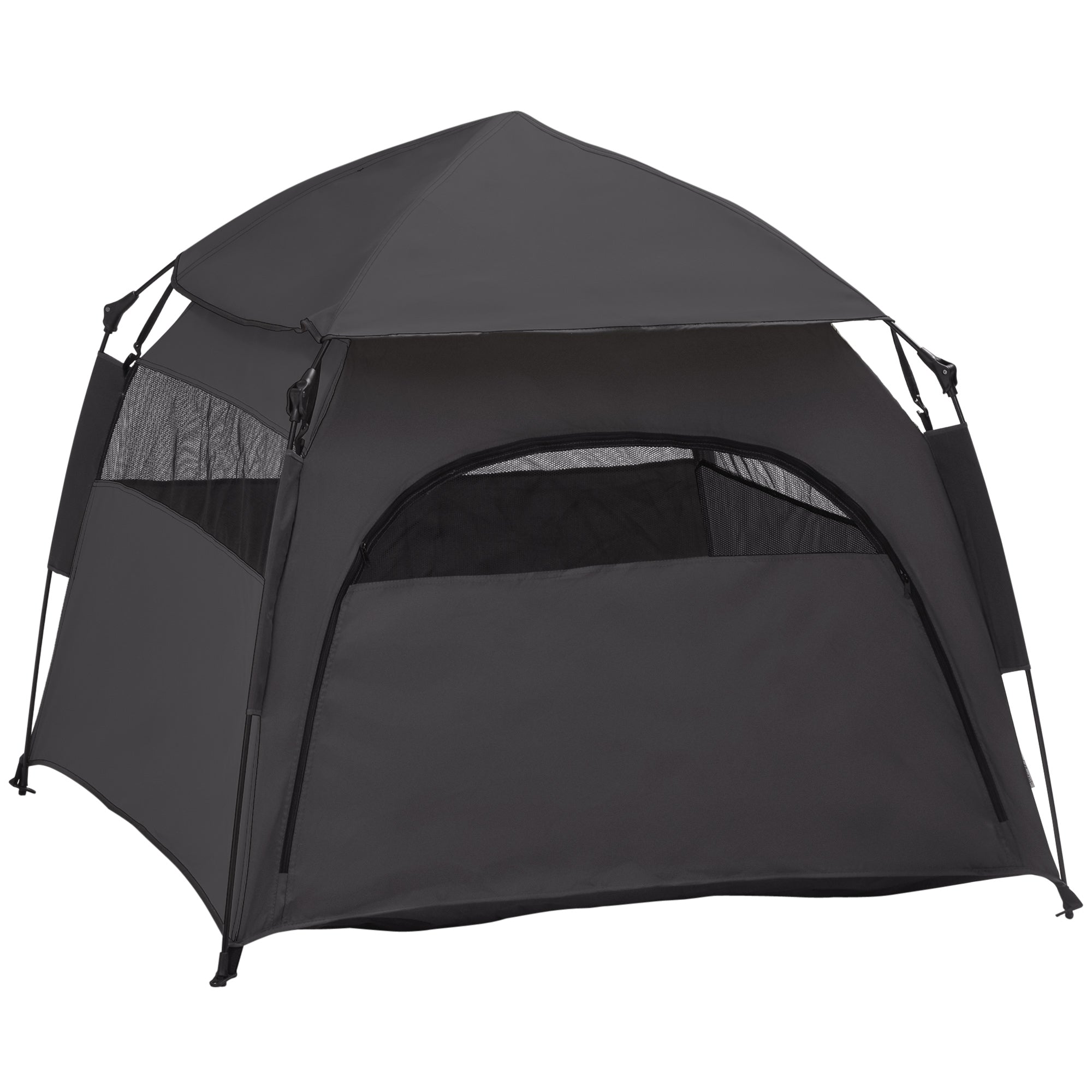 PawHut Pop Up Dog Tent for Large, Extra Large Dogs, Portable Pet Playpen Tent for Beach, Backyard, Home, Grey