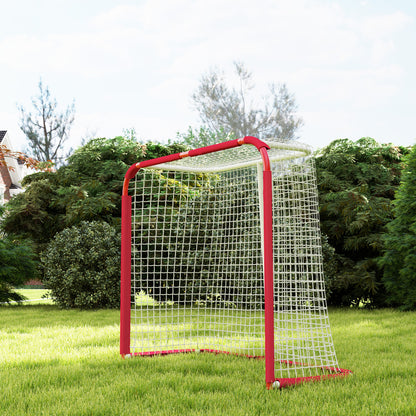 Soozier Hockey Net, Easy Set Up Hockey Goal with Steel Frame, PE Mesh, Outdoor Hockey Training Equipment for Garden, Backyard