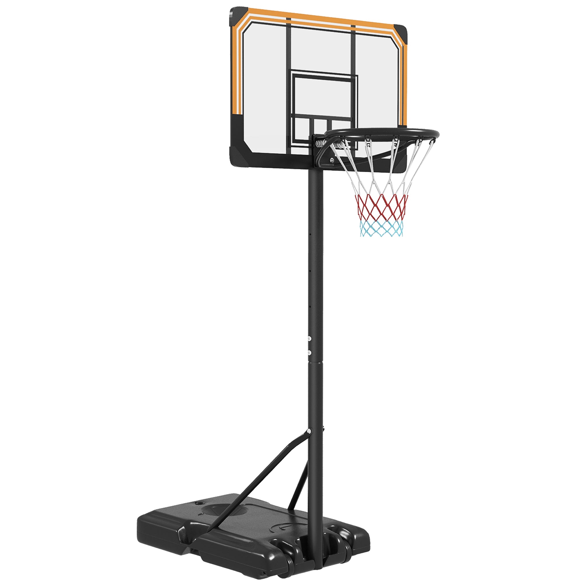 Soozier 6-7ft Basketball Hoop, Freestanding Basketball System with 18" Shatterproof Backboard and Weighted Base