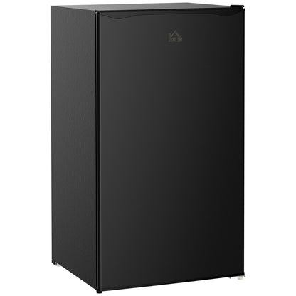 HOMCOM Compact Refrigerator, Mini Fridge with Freezer, Adjustable Shelf, Mechanical Thermostat and Reversible Door, Black