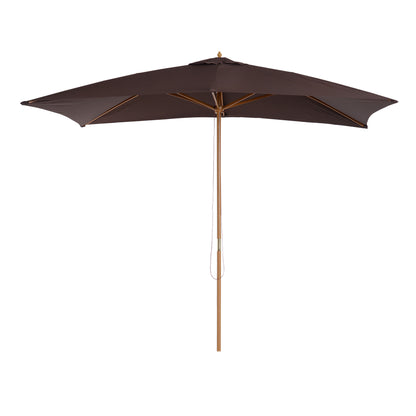 Outsunny Patio Umbrella Market Patio Sun Umbrella Rectangle Coffee