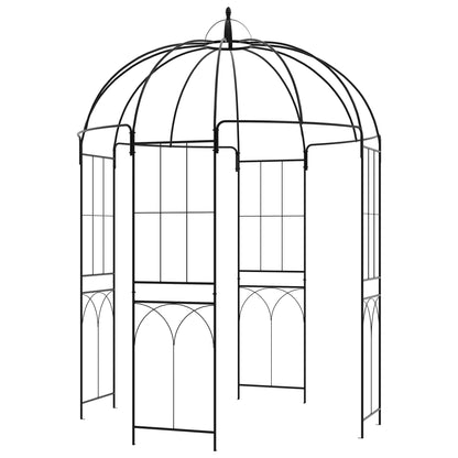 Outsunny Birdcage Shape Arbour, Metal Garden Arbour Pergola Pavilion for Climbing Plants, Lights, French Style Arch Trellis