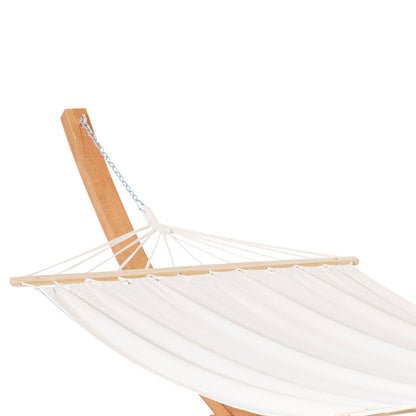 Outsunny 13' Patio Hammock with Stand, Outdoor Arch Wooden Hammock Bed, Camping Hammock with Straps and Hooks, White