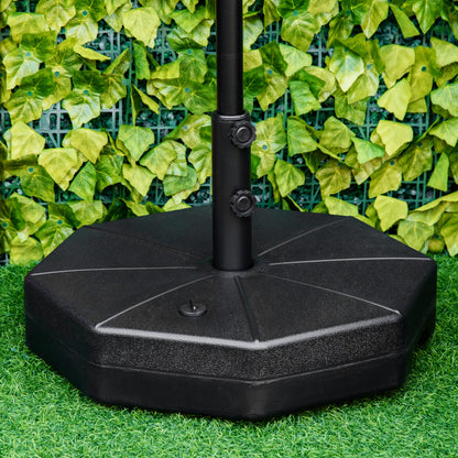 Outsunny Patio Umbrella Base Parasol Holder Outdoor Market Umbrella Stand Weights, Water/Sand Filled for Garden, Poolside, Black