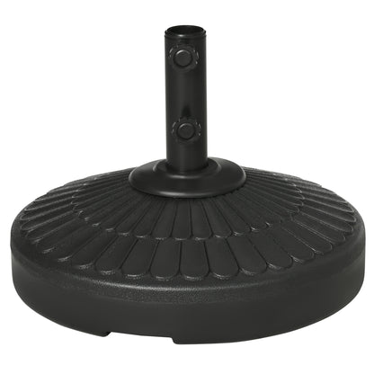 Outsunny Patio Umbrella Base with Handle, Heavy Duty Round Umbrella Stand, Garden Umbrella Holder for 1.5", 1.9" Poles, Black