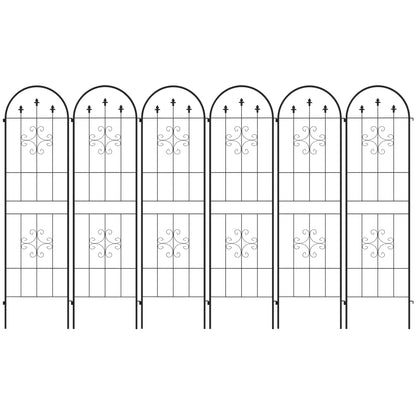 Outsunny Metal Trellis Set of 6, Garden Trellis for Climbing Plants Support Frames, Arrow Design